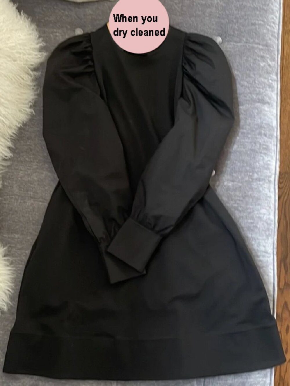 COS Black Puff Sleeve Mini Dress